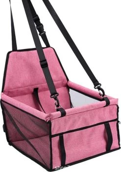 Autostoel Voor Hond – Hondenzitje – Puppyzitje – Opvouwbaar Honden Zitje – Opvouwbare – Roze