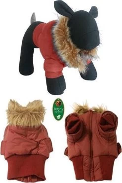 Boony – Hondenjas Stretcher Met Bontkraag Rood 24cm