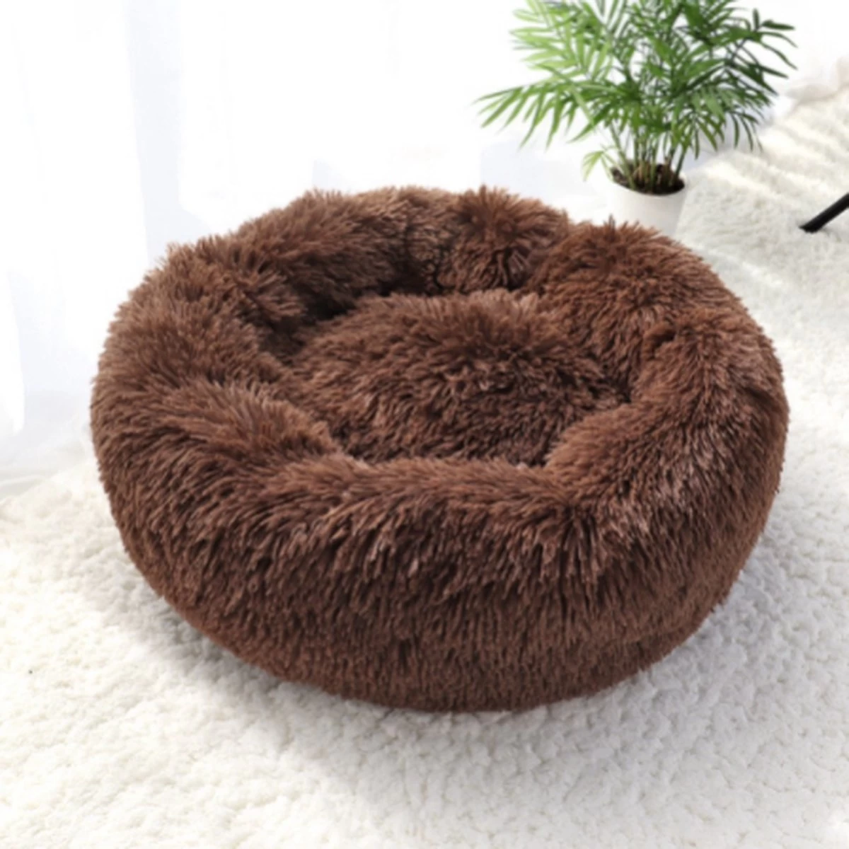 Comfy Sofa- Super Zachte En Kalmerende Bed Voor Honden En Katten- Hondenmand- Hondenbed-80cm- Bruin
