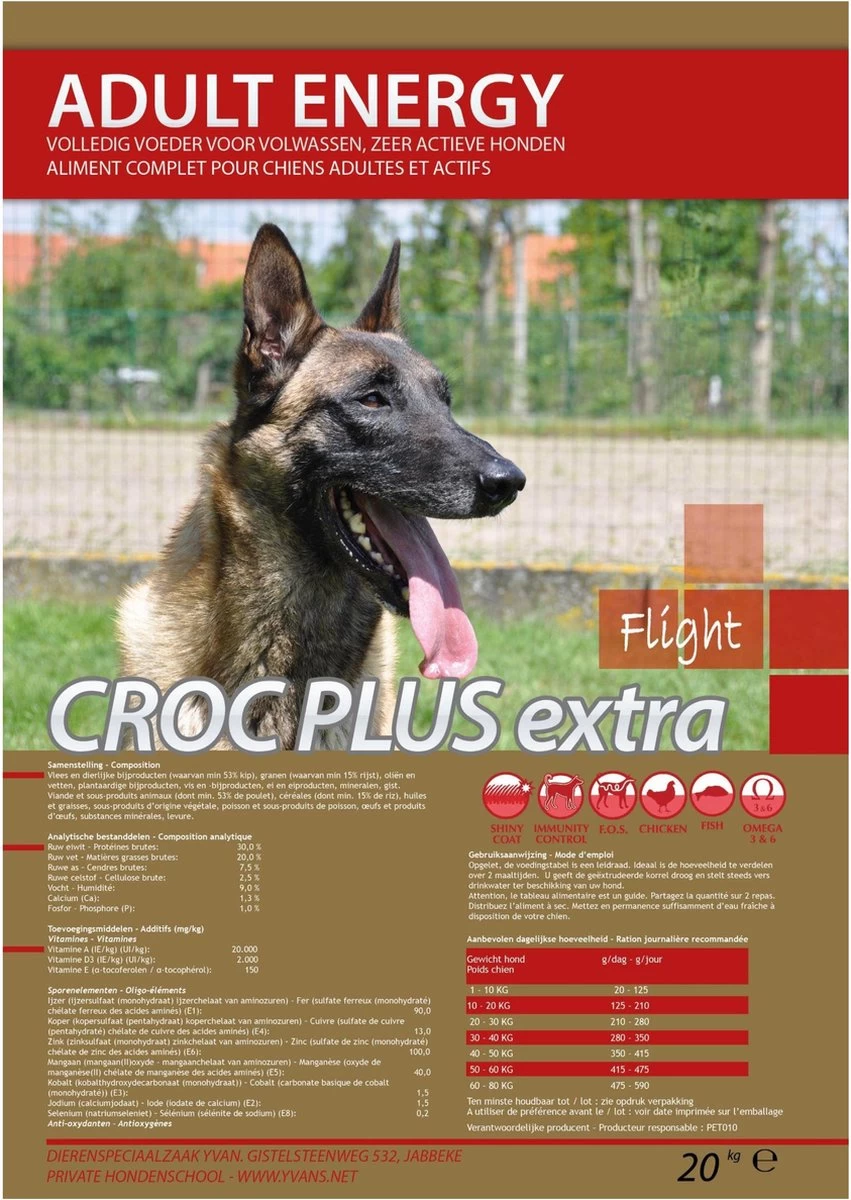 Croc Plus Hondenbrokken – 20 Kg – Adult Energy 3 Croc Plus Hondenbrokken – 20 Kg – Adult Energy