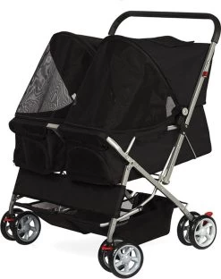 Dogs&Co Dubbele Hondenbuggy Zwart – Hondenbuggy Voor 2 Hondjes