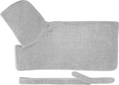 HOMELEVEL Hondenbadjas Van Zachte Badstof – Absorberende Hondenhanddoek Van Katoen Met Klittenband – Grijs – Maat XS