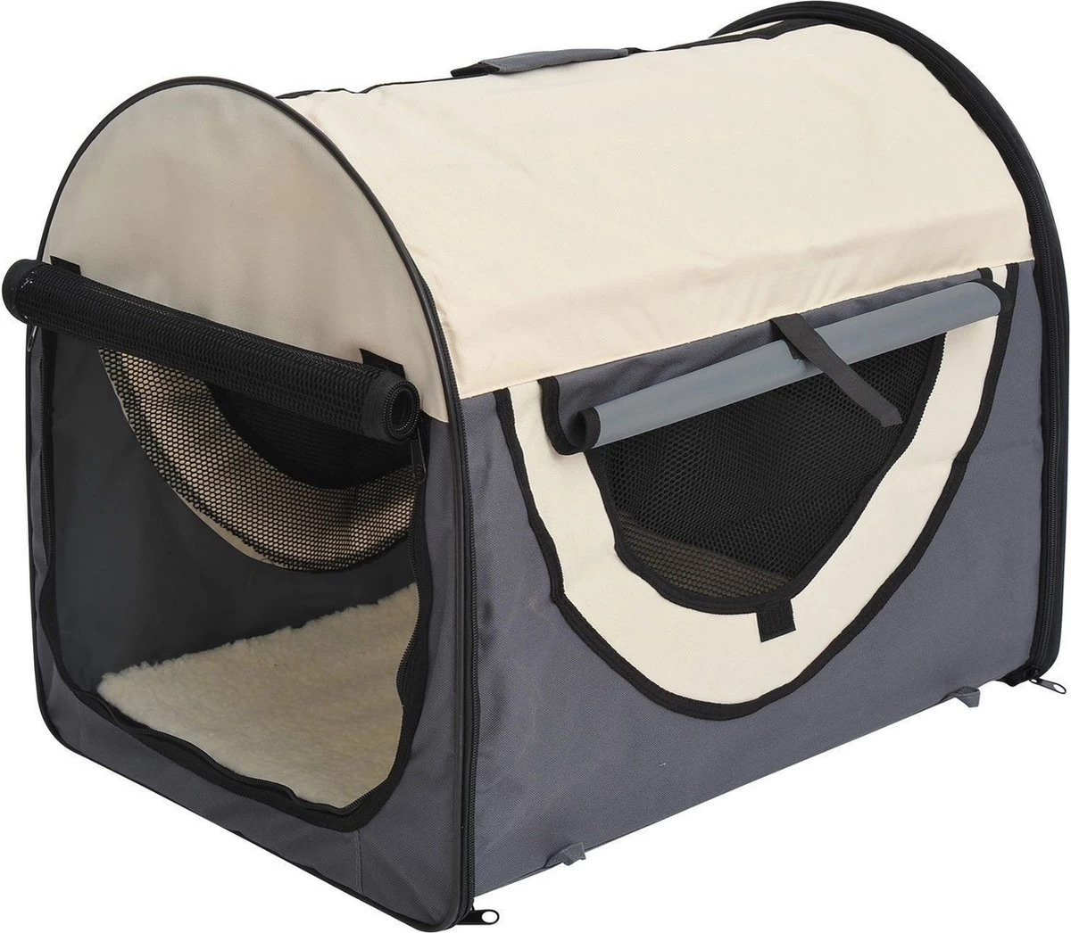Honden Draagtas – Hondendraagtas – Reismand – Reisbench – Hondentas – Opvouwbaar – M – 61x46x51cm – Grijs/Creme 3 Honden Draagtas – Hondendraagtas – Reismand – Reisbench – Hondentas – Opvouwbaar – M – 61x46x51cm – Grijs/Creme