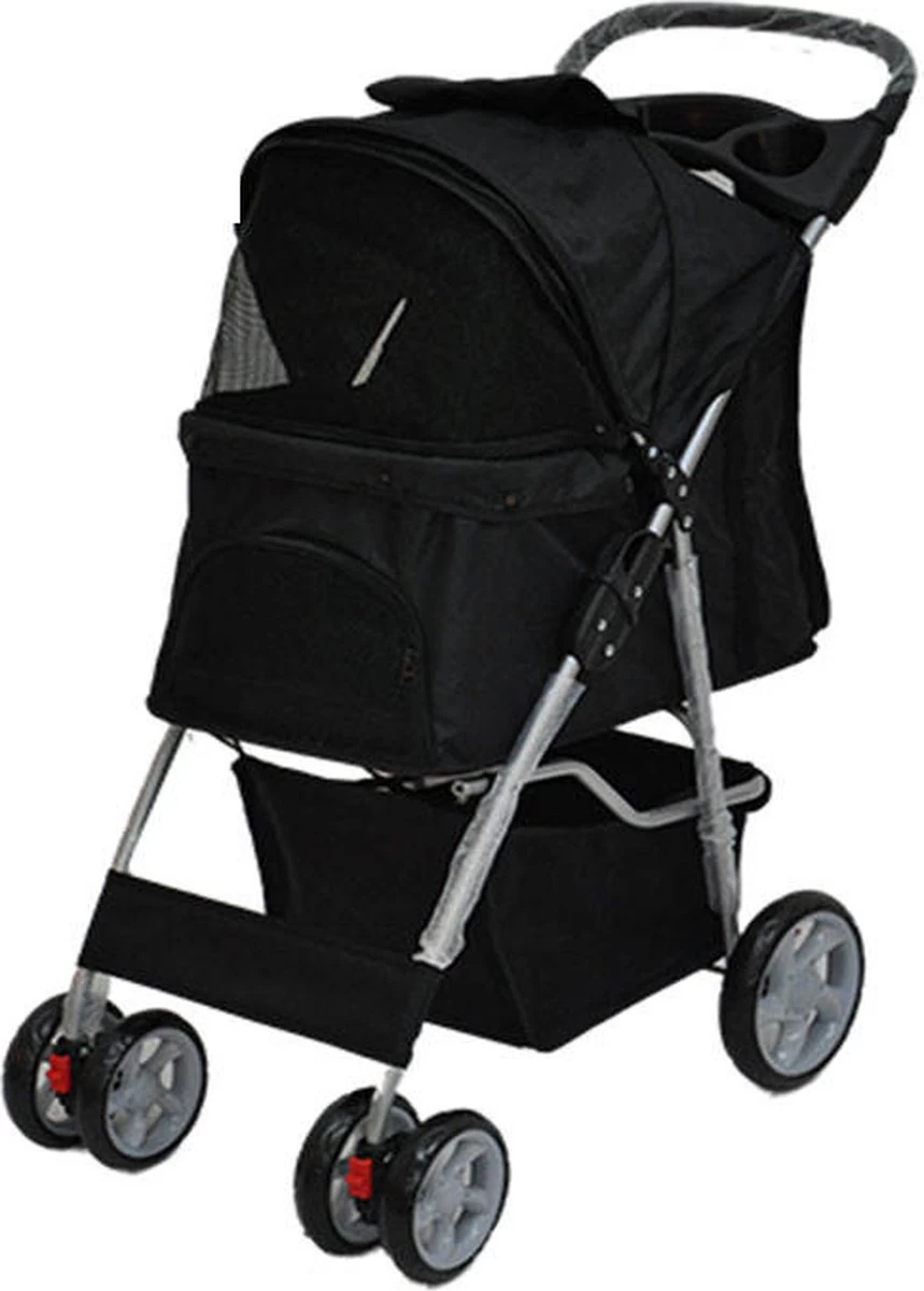 Hondenbuggy Zwart 4-wieler – Huisdieren Wandelwagen Inklapbaar – Dogs&Co 3 Hondenbuggy Zwart 4-wieler – Huisdieren Wandelwagen Inklapbaar – Dogs&Co