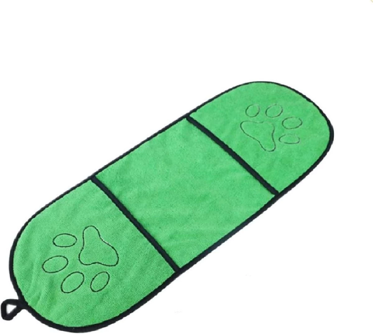 Hondenhanddoek – Hondendeken – Absorberend – Microvezel – 65*23CM – Groen 3 Hondenhanddoek – Hondendeken – Absorberend – Microvezel – 65*23CM – Groen