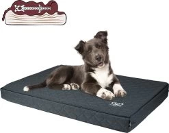 Huggles Orthopedisch Hondenkussen – Hondenbed Savana Space Gray – L – 100x70x9cm – Afneembare Hoes Met Ritssluiting