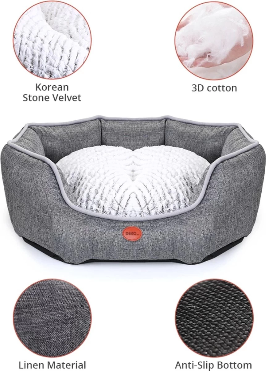 Huisdieren Mand – Huisdieren Sofa – Zachte Waterdichte Kussen – Hond – Kat – Hondenmand – Kattenmand – Grijs – Katoen 3 Huisdieren Mand – Huisdieren Sofa – Zachte Waterdichte Kussen – Hond – Kat – Hondenmand – Kattenmand – Grijs – Katoen