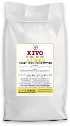 Kivo Petfood Hondenbrokken Krokant Plus Premium 15 Kg – Kip & Rijst – Tarweglutenvrij