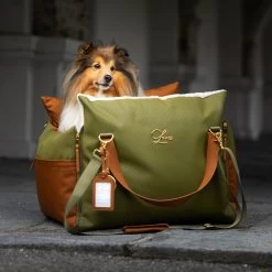 L’élianne ®: Designer Luxe Honden Autostoel – Auto Hondenmand – Verhoogde Autostoel Hond – Honden Reismand – Honden Automand