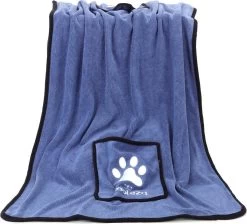 Nobleza Hondenhanddoek – Microvezel Handdoek Hond – Badstof Hondenhanddoek – Absorberende Handdoek Hond – Badhanddoek Hond Blauw