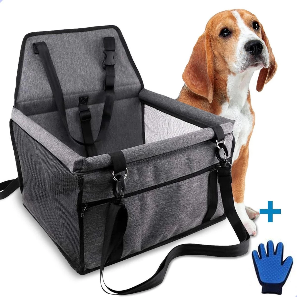 Opvouwbare Honden Autostoel – Donkergrijs 3 Opvouwbare Honden Autostoel – Donkergrijs