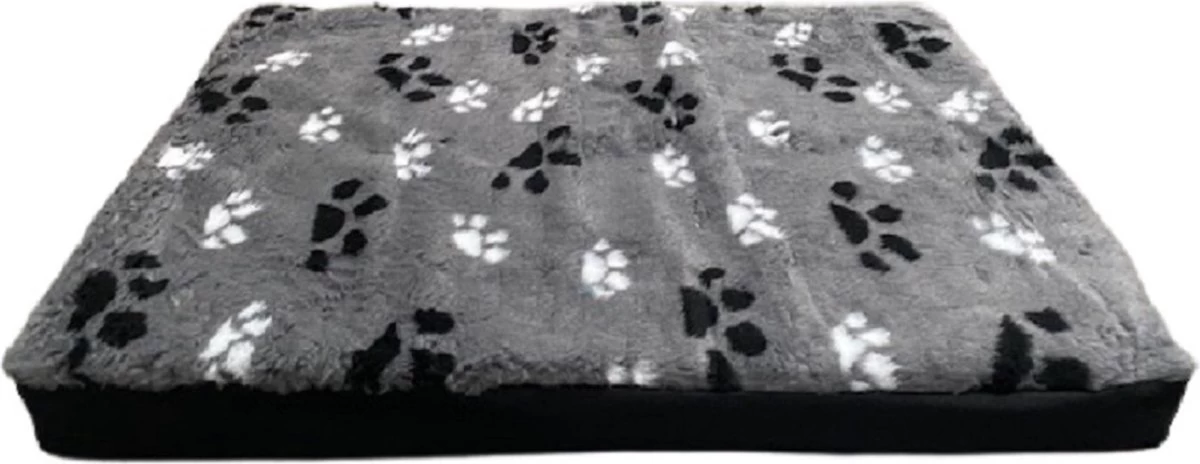 Topmast Blokkussen Hondenmatras Hondenkussen 80 X 55 X 10 Cm Vetfleece Grijs Voetprint 3 Topmast Blokkussen Hondenmatras Hondenkussen 80 X 55 X 10 Cm Vetfleece Grijs Voetprint