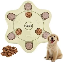 VEDIC® – Hondenpuzzel Hexa Groen – Intelligentiespeelgoed – Verschuifbare Verstopplekken – 23x23cm