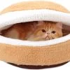 Yokee Kat Bed Hamburger Ontwerp Zacht Huisdier Bedje Winddicht Huisje Katoenen Slaapzak Voor Katten Kleine Honden 52*40*30cm -Benodigdheden Voor Huisdieren Winkel Yokee Kat Bed Hamburger Ontwerp Zacht Huisdier Bedje Winddicht Huisje Katoenen Slaapzak Voor Katten Kleine honden 524030cm