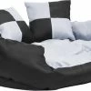 VidaXL Hondenkussen Omkeerbaar En Wasbaar 85x70x20 Cm Grijs En Zwart -Benodigdheden Voor Huisdieren Winkel vidaXL Hondenkussen omkeerbaar en wasbaar 85x70x20 cm grijs en zwart