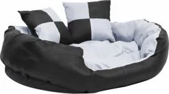 VidaXL Hondenkussen Omkeerbaar En Wasbaar 85x70x20 Cm Grijs En Zwart