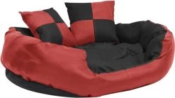 VidaXL Hondenkussen Omkeerbaar En Wasbaar 85x70x20 Cm Rood En Zwart